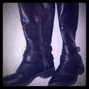 Black knee high boots